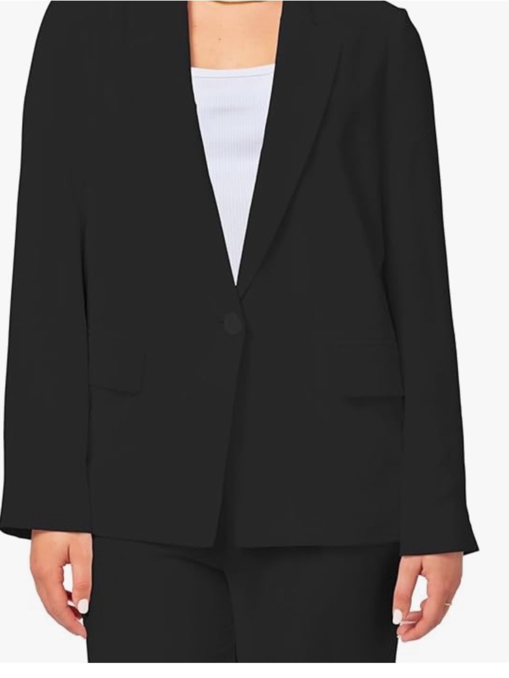 Women's Black Single-Button Blazer